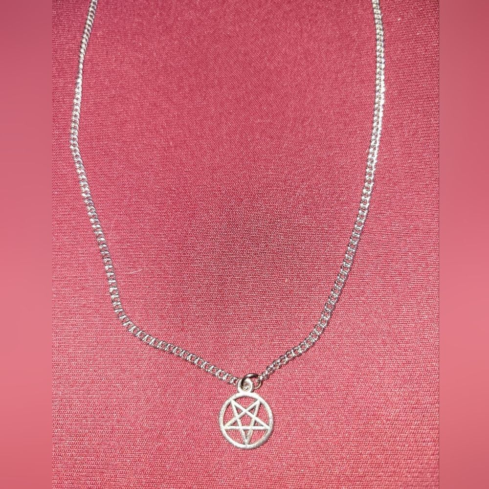 Silver Long chain Charm Necklace